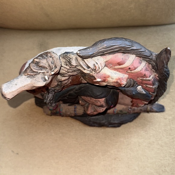 Porcelain Native American and Horse sculpture - Picture 3 of 12